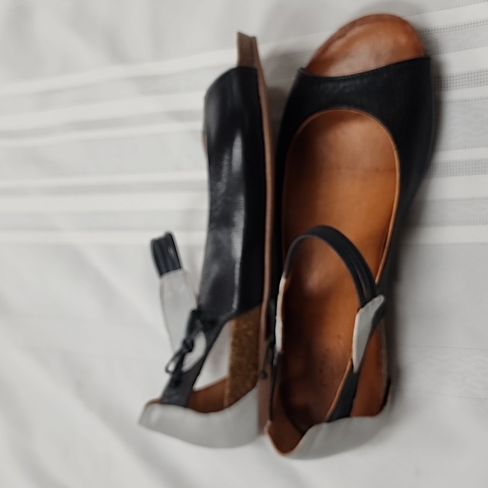 Spring Step Spain flats open toe leather shoes 38